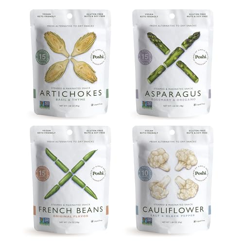 Image 1 of Default Title for the product Poshi Marinated Veggie Snack Variety Pack, 4 Veggie Varieties, 12 Pouches