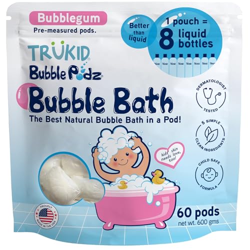 Image 21 of Bubble Gum / 60 Count (Pack of 1) for the product TruKid Bubble Podz Bubble Bath for Kids, Toddlers, & Babies