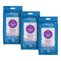 Thumbnail for Image 1 of Default Title for the product Dr. Brown's Tooth and Gum Healthy Wipes, Fluoride-Free Oral Care for Babies, Grape Flavor, 30 count, 3-Pack