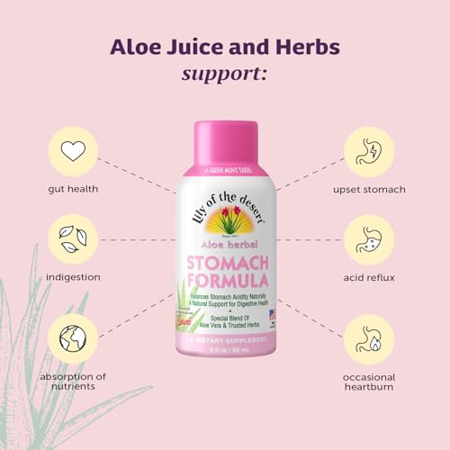 Image 3 of Lily Of The Desert Stomach Formula Shot, Organic Aloe Vera Juice with FOS Prebiotic and a Proprietary Herbal Blend, 2 Oz Each, Pack of 12