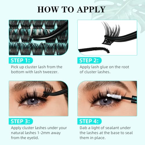 Image 5 of AMZGIRL LASH Lash Clusters D Curl Manga Anime Lashes 10-18mm, Tulip