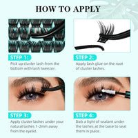 Thumbnail for Image 5 of AMZGIRL LASH Lash Clusters D Curl Manga Anime Lashes 10-18mm, Tulip