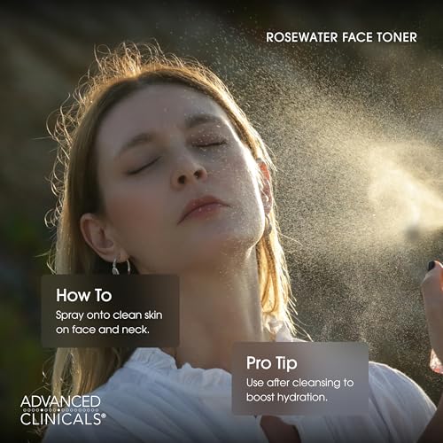 Image 5 of Advanced Clinicals Collagen + Rosewater Facial Mist Toner 8 Fl Oz