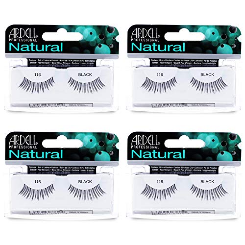 Image 1 of Default Title for the product Ardell False Eyelashes 116 - Black, Lightweight, Soft, & Reusable Lashes for a Natural Look, 4 Pack
