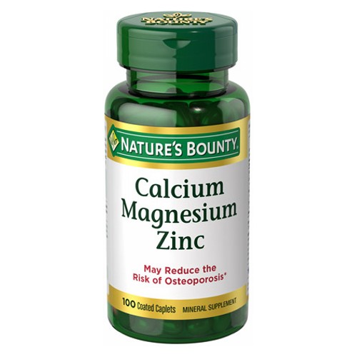 Nature's Bounty Calcium Magnesium Zinc Caplets 100 Caplets