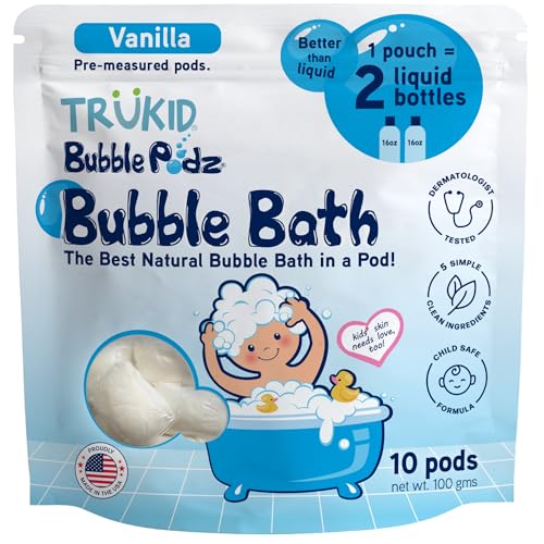 Image 3 of Vanilla / 10 Count (Pack of 1) for the product TruKid Bubble Podz Bubble Bath for Kids, Toddlers, & Babies