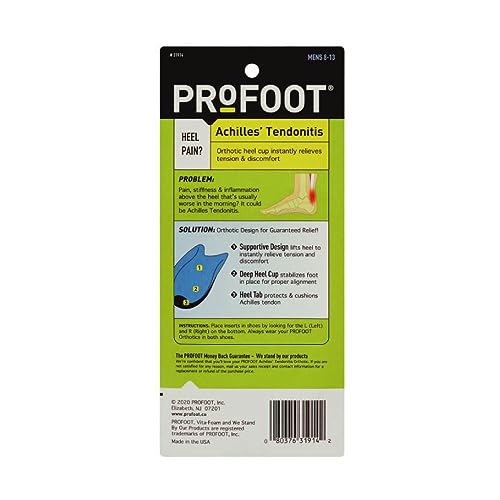 Image 2 of PROFOOT Achilles Tendonitis Orthotic Heel Cup for Men (Sizes 8-13) - 1 Pair