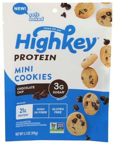 Image 1 of Default Title for the product HIGHKEY Mini Protein Chocolate Chip Cookies, 3.5 OZ