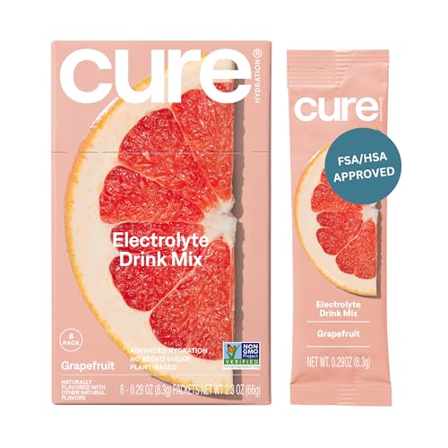 Image 1 of Default Title for the product Cure Hydration Electrolyte Drink Powder Grapefruit 8 Packets