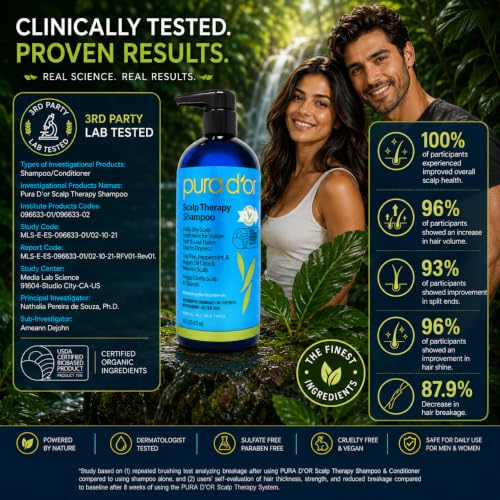 Image 5 of PURA D'OR Scalp Therapy Shampoo for Dryness and Buildup Care, 16oz