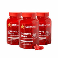 Thumbnail for Image 1 of 180 Count (Pack of 3) for the product HAIRtamin Vegan Gummy Stars Hair Vitamins 3-Pack