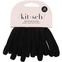 Thumbnail for Image 1 of Default Title for the product Kitsch Elastic Hair Ties No Damage | Stretchable Hair Bands - Black, 12pcs