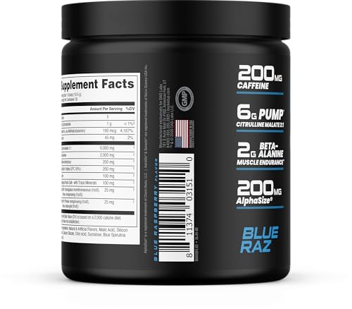 Image 7 of Bucked Up Pre Workout 6 Grams Citrulline, 2 Grams Beta Alanine, and 3 Other Registered trademarked Ingredients (Blue Raz)