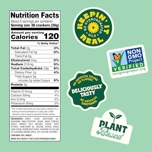 Image 2 of Back to Nature Sour Cream & Onion Style Mini Seasoned Crackers 5 oz Box