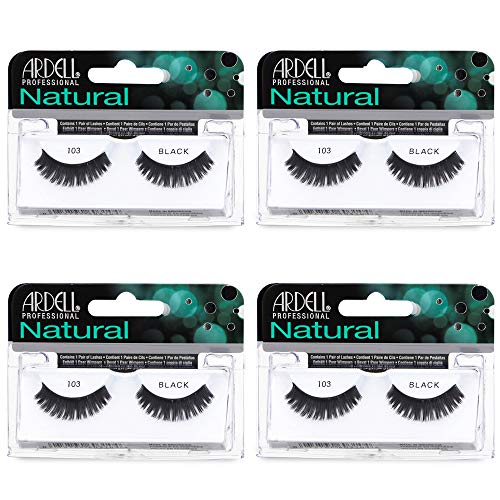 Image 1 of Default Title for the product Ardell Natural 103 False Eyelashes Full Strip Lashes Black, 4 Pack