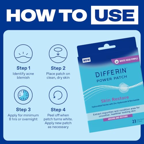 Image 7 of Differin Power Pimple Patches, Hydrocolloid Acne Treatment, 23ct