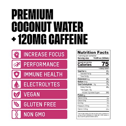 Image 2 of ONCE UPON A COCONUT Sparkling Coconut Water + Energy 10.8 Fl Oz Pack of 12