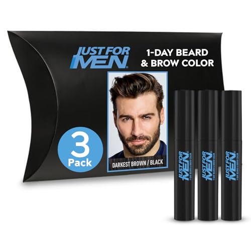 Image 13 of Darkest Brown/Black / 1 Count (Pack of 3) for the product Just for Men 1-Day Beard & Brow Color