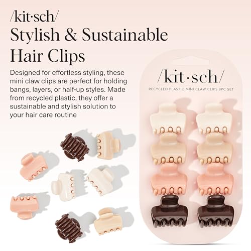 Image 2 of Kitsch Small Hair Clips for Women - Cute Hair Accessories - Rosewood, 8pcs