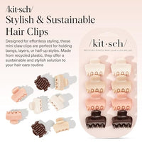 Thumbnail for Image 2 of Kitsch Small Hair Clips for Women - Cute Hair Accessories - Rosewood, 8pcs