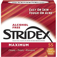 Thumbnail for Image 1 of Default Title for the product Stridex Strength Medicated Pads, Maximum, 55 Count pack,2 pack