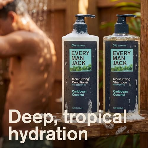 Image 4 of Every Man Jack Shampoo & Conditioner Set for Men, Caribbean Coconut, 2pk