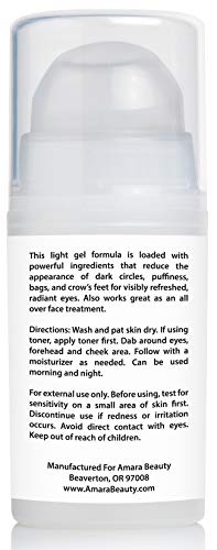 Thumbnail for Image 5 of Amara Beauty Eye Cream Gel for Dark Circles and Puffiness with Peptides & Hyaluronic Acid, 0.5 fl. oz.