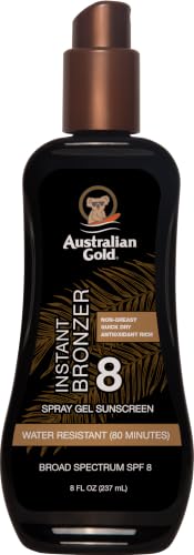 Image 1 of Default Title for the product Australian Gold Spray Gel Sunscreen SPF 8, Broad Spectrum, Instant Bronzer, 8 fl oz