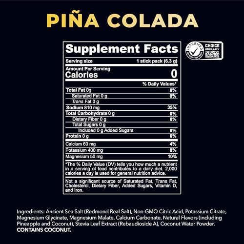 Image 3 of REDMOND Re-Lyte Sugar Free Electrolyte Powder Packets (Pina Colada) 30ct