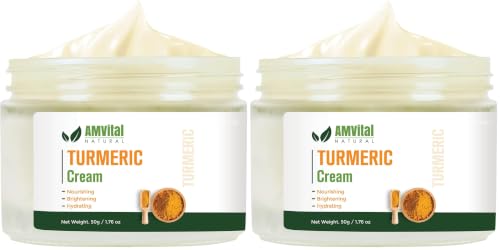 Image 2 of 1.76 Ounce (Pack of 2) for the product AMVital Turmeric Face Cream, Lightweight Facial Moisturizer