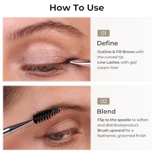 Image 6 of ALBEAUT Eyeliner Brush Brow Brush, Dual Ended Small eyebrow applicator