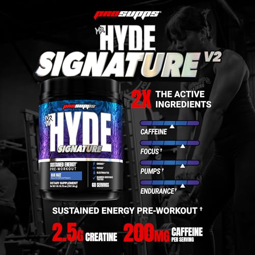 Image 2 of ProSupps Mr. Hyde Signature V2 Pre Workout Powder with Creatine, Blue Razz