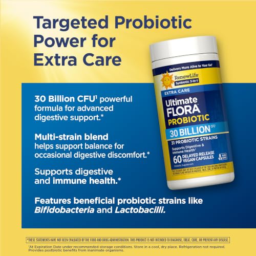 Image 5 of RenewLife Extra Care Ultimate FLORA Probiotic, 60 capsules