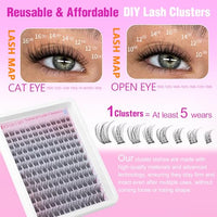 Thumbnail for Image 6 of EYDEVRO Natural Lash Clusters Wispy Eyelash Clusters 10-16mm