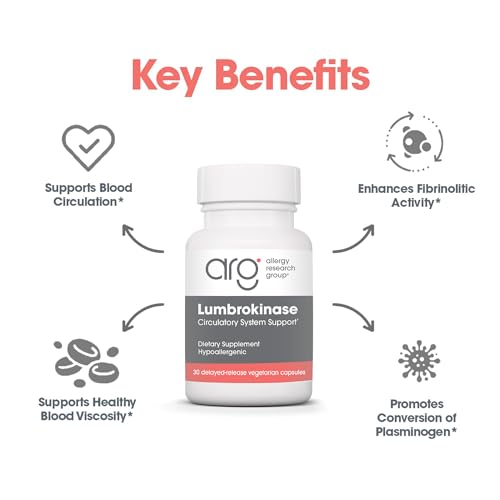 Image 6 of Allergy Research Group ARG Lumbrokinase 32 mg Delayed-Release, 30 Capsules