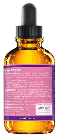 Thumbnail for Image 3 of Leven Rose Rosehip Oil Night Face Serum 1 oz