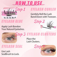 Thumbnail for Image 4 of Azenlo Natural Lash Clusters Kit Wispy Eyelash Clusters 120 pcs Cluster Eyelash Extensions C Curl Individual Lashes 10-16 mm Mix Length Natural Look (Left&Right 80D KIT 120Pcs)