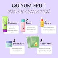Thumbnail for Image 2 of QUIYUM Fruit Skin Care Set for Dry Sensitive Skin, Natural Skincare Kit