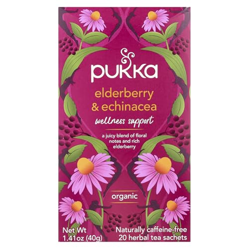 Image 1 of 20 Count (Pack of 1) for the product Pukka Elderberry & Echinacea Organic Herbal Tea