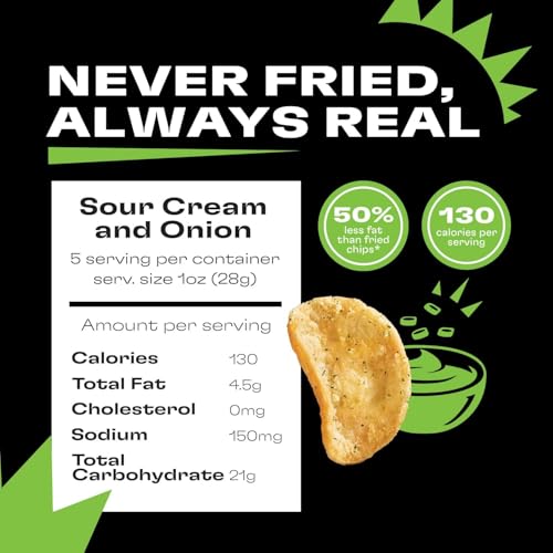 Image 4 of popchips Popchips Potato Chips, Sour Cream & Onion, 4ct 5.0oz Share Bags