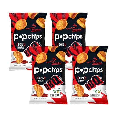 Image 1 of Default Title for the product popchips Popchips Potato Chips, BBQ, 4ct 5.0oz Share Bags