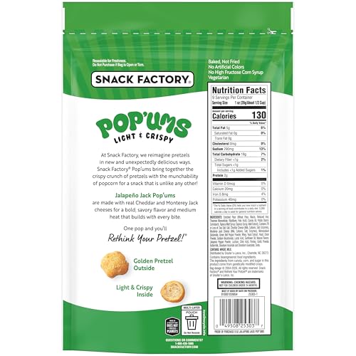 Image 3 of Snack Factory Pop'ums Jalapeno Jack Pretzel Snacks, 9 Oz Bag (Pack of 3)