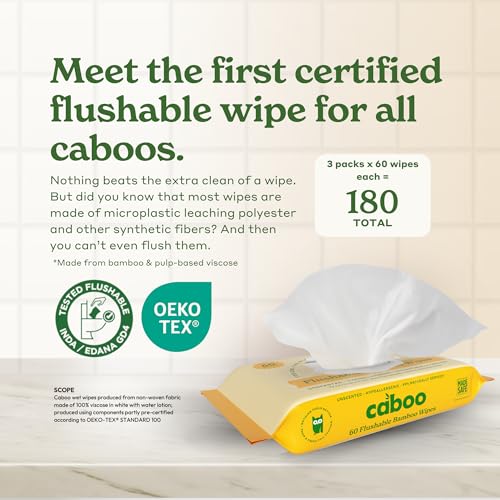 Image 2 of Caboo Flushable Wipes 3 Pack + Pet Wipes 2 Pack Bundle