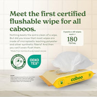 Thumbnail for Image 2 of Caboo Flushable Wipes 3 Pack + Pet Wipes 2 Pack Bundle