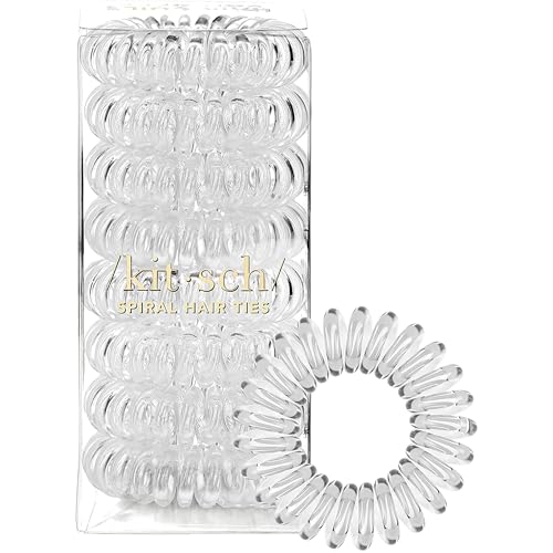 Image 6 of Transparent / 8 Count (Pack of 1) for the product Kitsch Spiral Hair Ties for Women