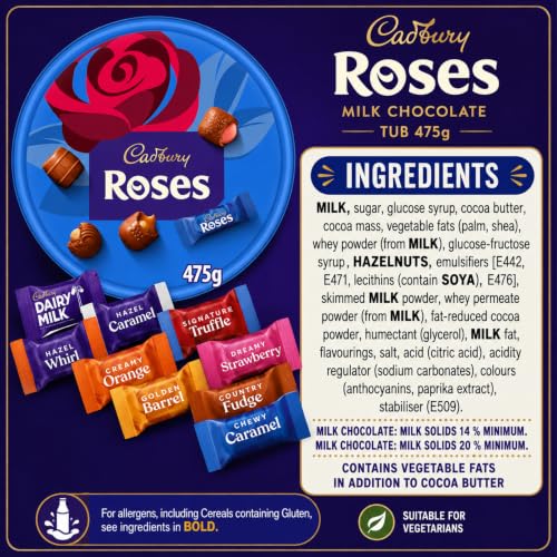 Image 2 of Cadbury Roses Milk Chocolate Tub 475g