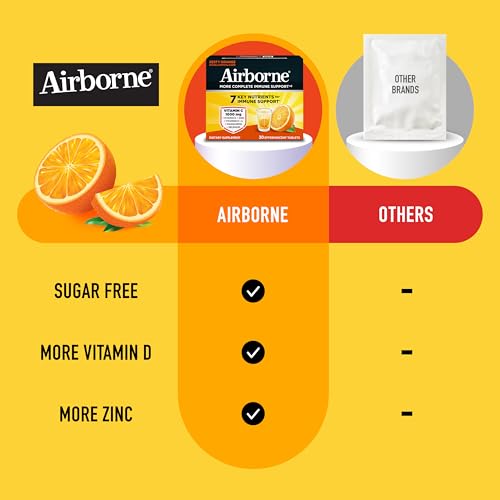 Image 5 of Airborne Immune Support Effervescent Tablets, Zesty Orange Flavor - 30ct