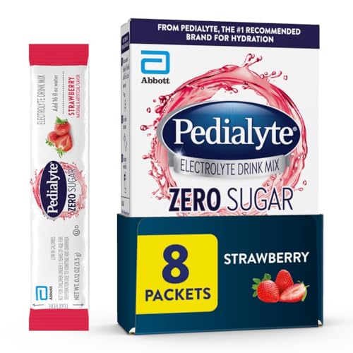 Image 4 of Strawberry / 8 Count for the product Pedialyte Electrolyte Drink Mix With Zero Sugar
