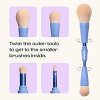 Thumbnail for Image 3 of ALLEYOOP Overachiever 4-in-1 Retractable Travel Makeup Brush Set