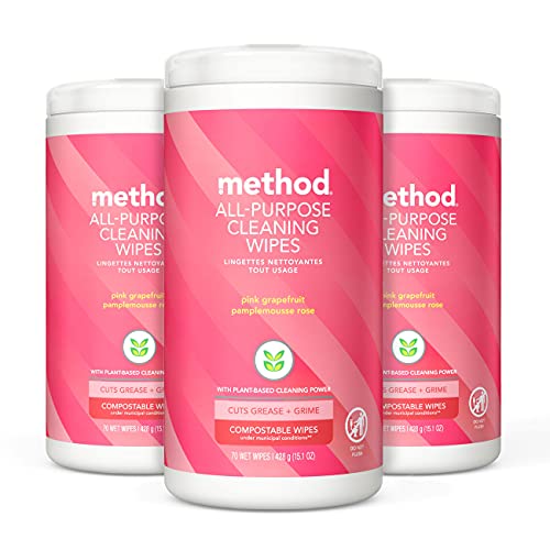 Image 1 of Default Title for the product Method All-Purpose Cleaning Wipes, Pink Grapefruit, 70 Count, 3 Pack